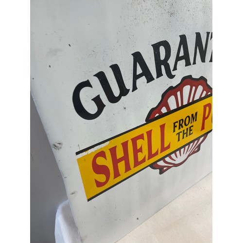 112 - Double sided shell metal sign 22 inches by 18 inches