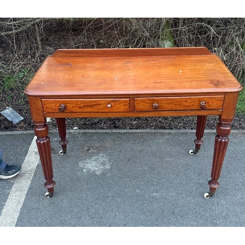 339 - Victorian mahogany 2 draw desk measures approximately 42 inches wide 31 inches tall 22 inches depth