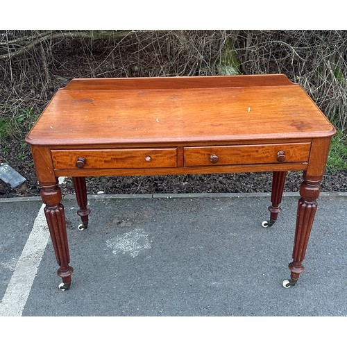 339 - Victorian mahogany 2 draw desk measures approximately 42 inches wide 31 inches tall 22 inches depth