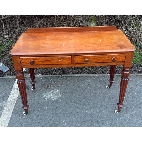 339 - Victorian mahogany 2 draw desk measures approximately 42 inches wide 31 inches tall 22 inches depth