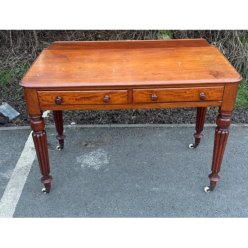 339 - Victorian mahogany 2 draw desk measures approximately 42 inches wide 31 inches tall 22 inches depth