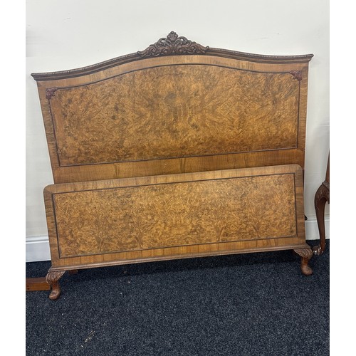 350 - Burr walnut 4ft 6 bed frame