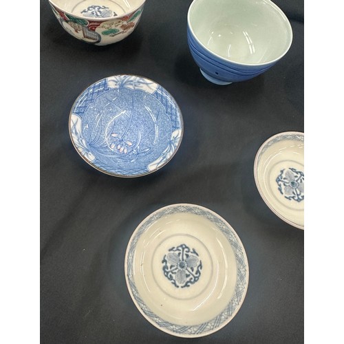 90 - Selection of oriental bowls, some marks to base