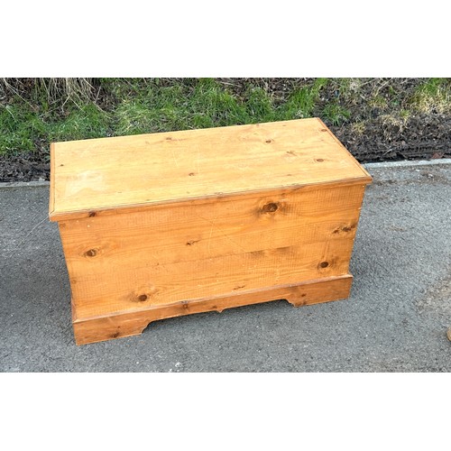 340 - Pine blanket box measures approximately 18 inches tall 35 inches wide 16 inches depth