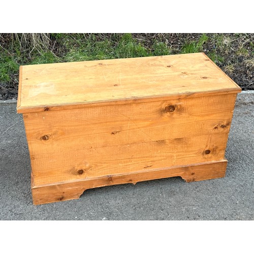 340 - Pine blanket box measures approximately 18 inches tall 35 inches wide 16 inches depth