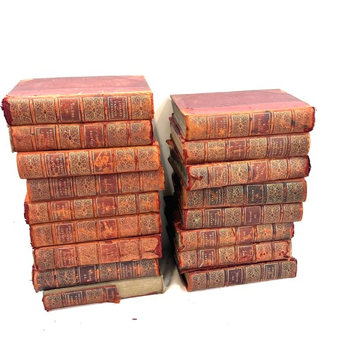 123 - Selection of vintage leather bound books, Libary of famous literations