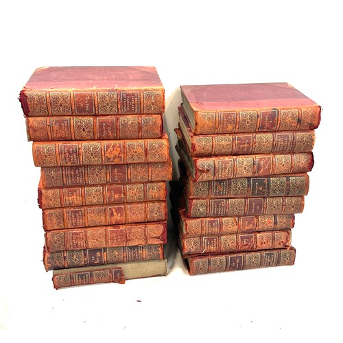 123 - Selection of vintage leather bound books, Libary of famous literations