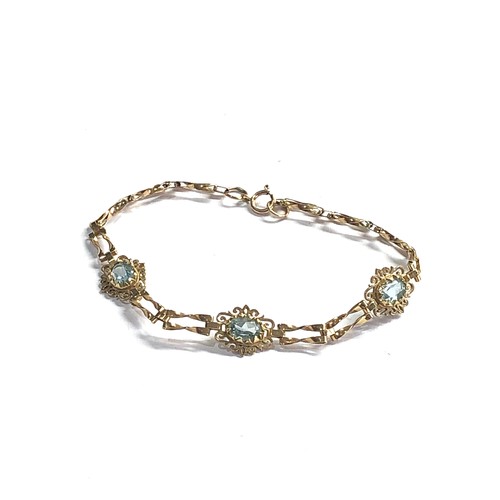 399 - 9ct gold vintage topaz bracelet (4.5g)