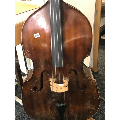 290 - Vintage double bass 69 inches long 20 inches wide depth 8 inches