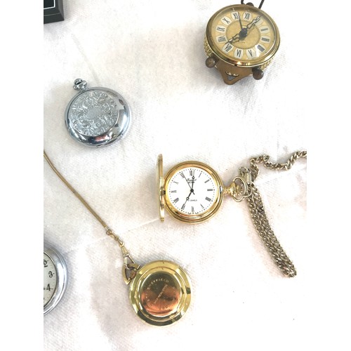 Selection of Bedside alarm clocks and pocket watches includes concord ...