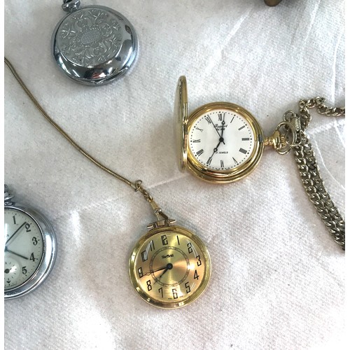 Selection of Bedside alarm clocks and pocket watches includes concord ...