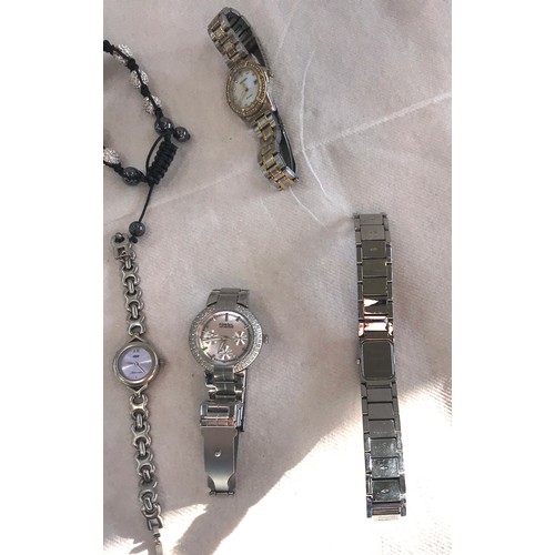 506 - Ladies Branded silver tone wrist watches includes Sekonda, accurist, fossil etc, untested