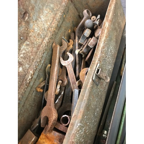 298 - Vintage metal cabinet and tools