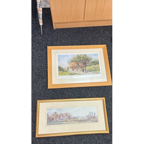 231 - Selection of framed prints to include The Last load of Summer David Shepherd etc largest measures ap... 