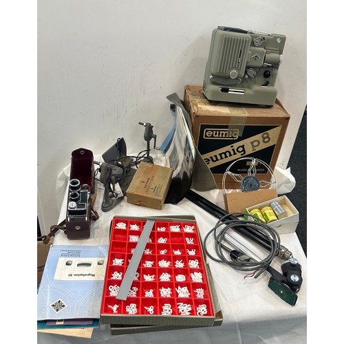 188 - Selection of vintage electrical items to include an Eumig projector etc