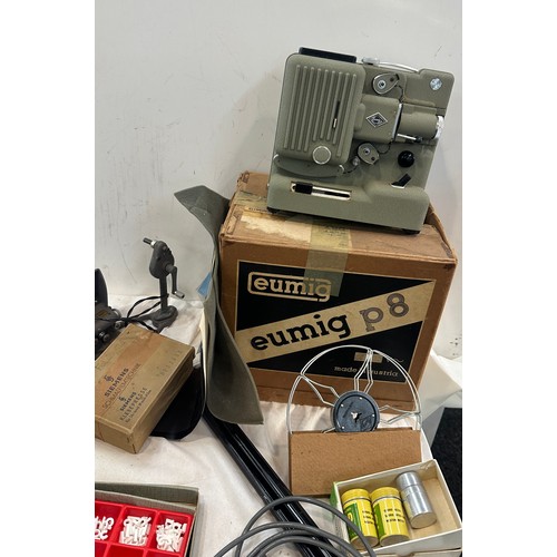 188 - Selection of vintage electrical items to include an Eumig projector etc