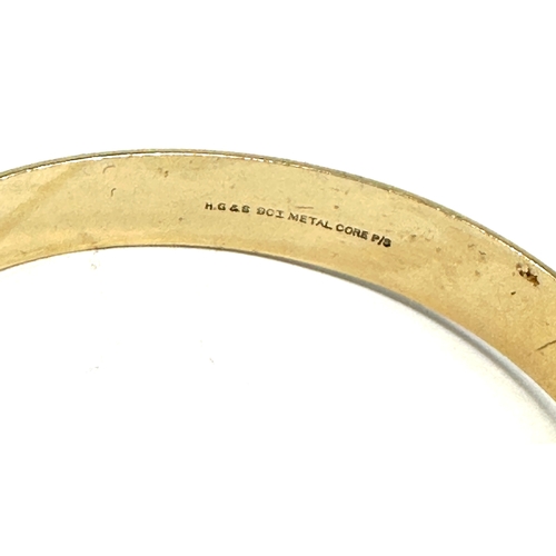 81 - vintage 9ct gold metal core bangle weight 24g