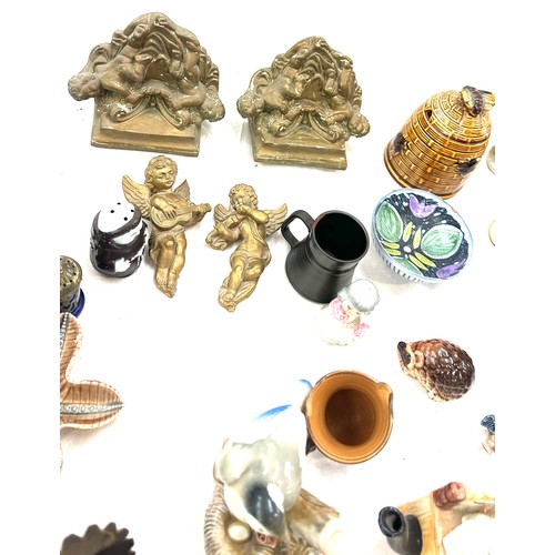 180 - Selection of collectables includes Lamp, honey pot, Wade etc