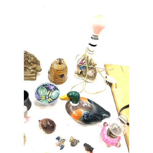 180 - Selection of collectables includes Lamp, honey pot, Wade etc