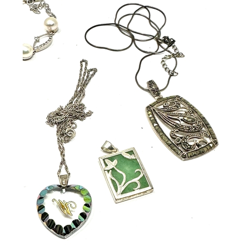 271 - selection of silver jewellery inc bracelets & pendant necklaces