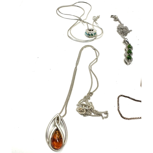 272 - selection of silver pendant necklaces etc