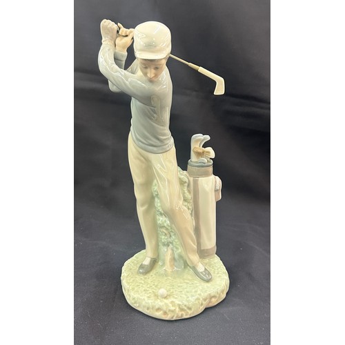 603 - lladro mens golfer figure 11 inches tall A/F