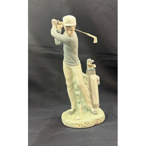 603 - lladro mens golfer figure 11 inches tall A/F