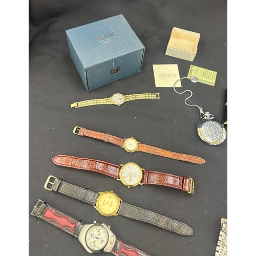 547 - Large selection of vintage and later watches includes Accurist etc