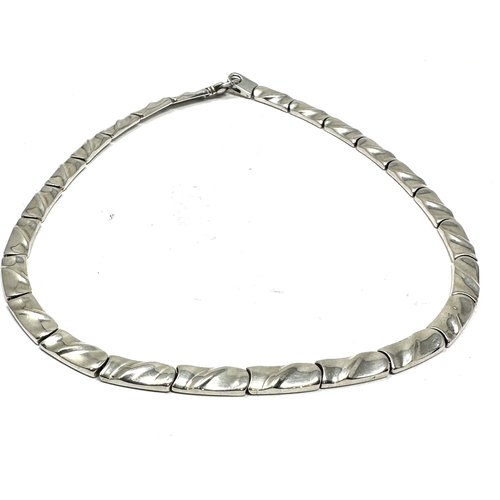 285 - chunky silver collar necklace weight 78g