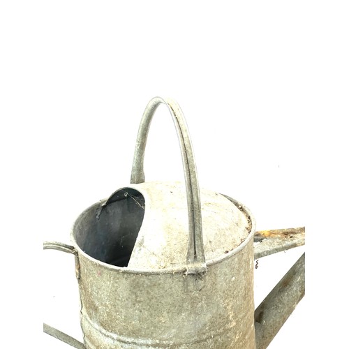 163 - 2 Galvanised watering cans and a barge ware watering can height of the tallest 16 inches