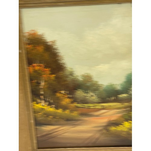 116 - Signed framed painting on board measures approximately 24inches tall  20 inches wide