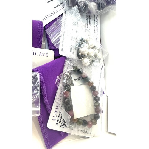 490 - Selection of Gemporia gemstone bracelets, all with COAs