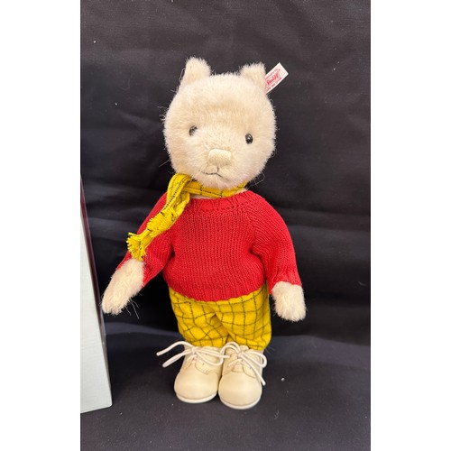 1 - Steiff Rupert Bear Limited Edition Boxed pristine white alpaca EAN 653568, in original box with COA,... 