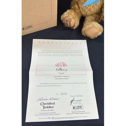 14 - Steiff cherished teddies 61108 Daisy, with box and coa