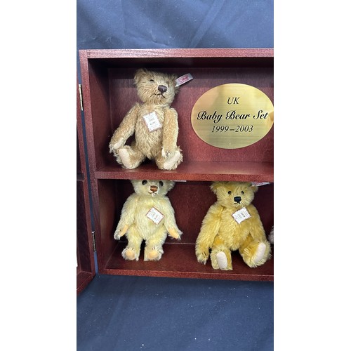 52 - Steiff Bear Ltd Edition Set 1999-2003 in display case, case measures approximately 11inches tall 16 ... 