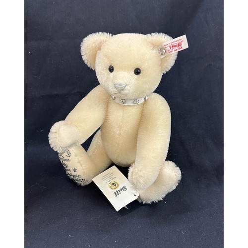 13 - Steiff 'Krystal' 662003 Jointed Mohair Danbury Mint / Swarovski Teddy Bear Boxed