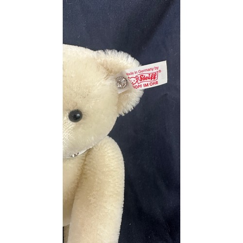 13 - Steiff 'Krystal' 662003 Jointed Mohair Danbury Mint / Swarovski Teddy Bear Boxed