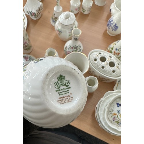 175 - Large selection of Ainsley collectable porcelain to include Cottage garden, Pembroke etc