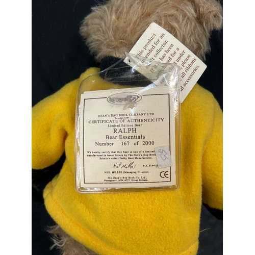 51 - 3 Deans Rag Book collectable bears, limited edition to include Horatio no 2369, Ralph 167 of 2000, B... 