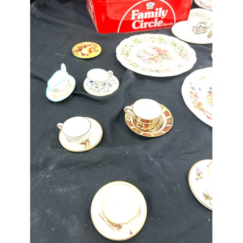 176 - Selection of miniature tea service items to include Crown Derby and Royal Doulton