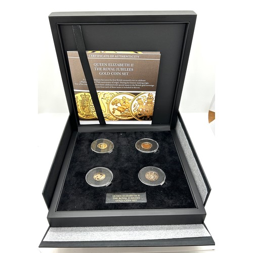 428 - Cased Hattons Queen Elizabeth II 22ct All the jubilees gold sovereign and half sovereign set of 2002... 