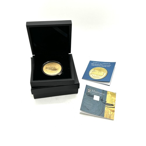 417 - Cased limited edition Hattons 2020 22 carat Dunkirk 80th anniversary gold five pound coin