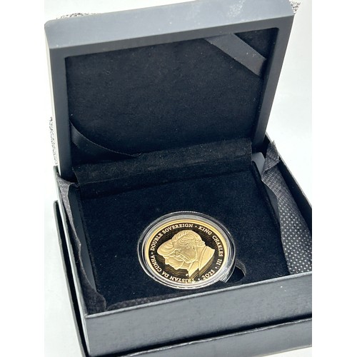 419 - Cased Hattons 22ct 2023 King Charles III coronation double portrait gold double sovereign