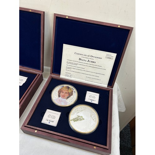 432 - 2 Cased silver plated Diana commemorative large coins / medals to include Diana a mother, Diana a le... 