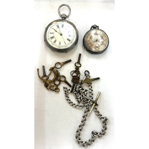 Vintage silver pocket watch and a ladies silver fob watch along with a ...