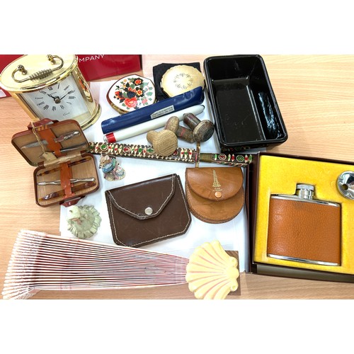 253 - Selection of collectables includes clock, figures etc