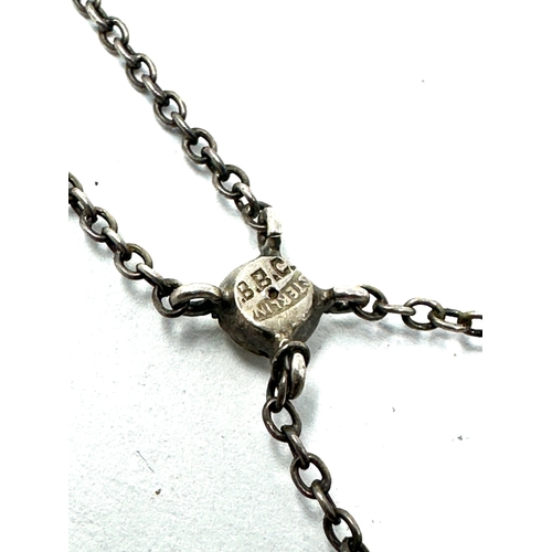 61 - Edwardian Antique Silver Paste Lavalier pendant necklace pendant measures approx 6.5cm drop 4cm wide