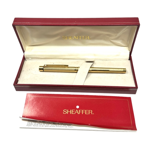 415 - Boxed 14ct gold nib Sheaffer gold plated fountain pen