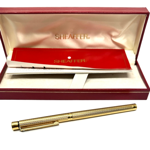 415 - Boxed 14ct gold nib Sheaffer gold plated fountain pen