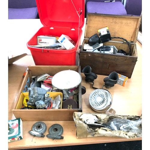 340 - Large selection of car and motor cycle parts, spares and repairs etc